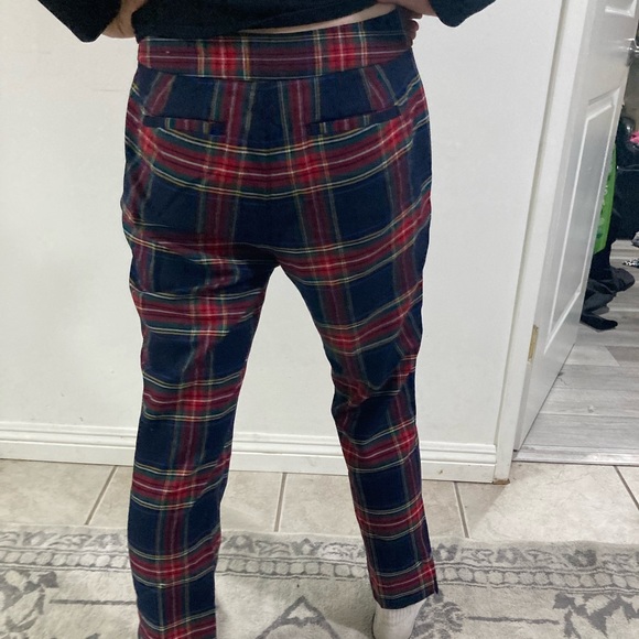 Talbots plaid pants red and black check casual slacks - Picture 4 of 10